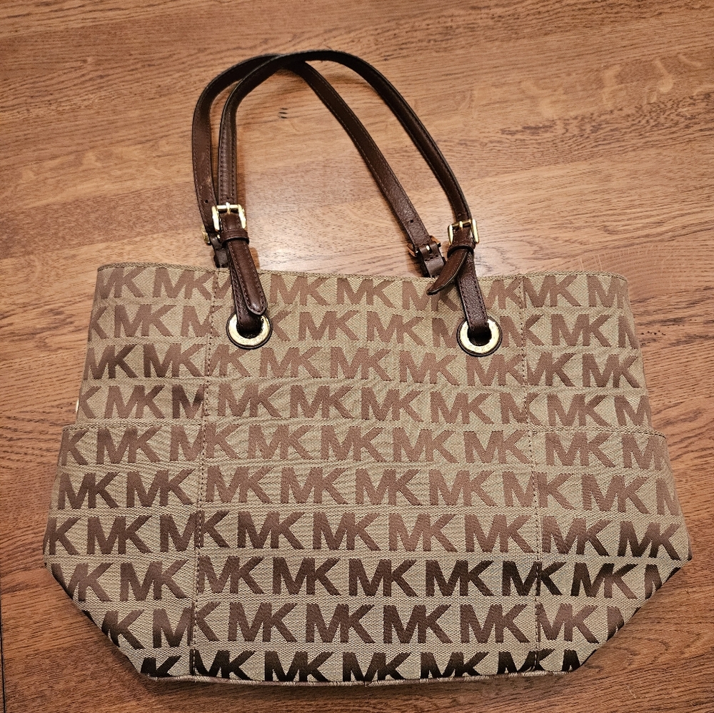 MICHAEL KORS Designer Jet Set Signature Logo Tote Pure Bag - Picture 9 of 14